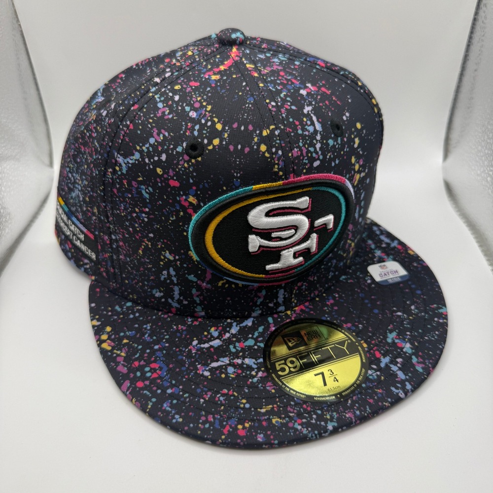 New Era 59FIFTY San Francisco 49ers Crucial Catch Hat Black Paint Splatter 7 3/4